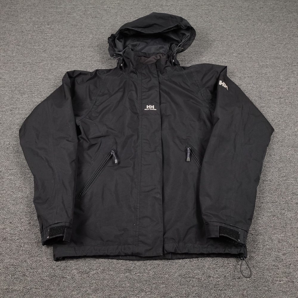 Helly Hansen Helly Tech Jacket Small Black Hooded Waterproof Rain Full Zip